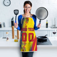 Personalized Colombia Soccer Apron Floral Folk Pattern - Retro Football Player Art