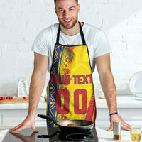Personalized Colombia Soccer Apron Floral Folk Pattern - Retro Football Player Art