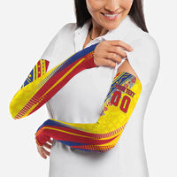 Personalized Colombia Soccer Arm Sleeves Floral Folk Pattern - Retro Football Player Art