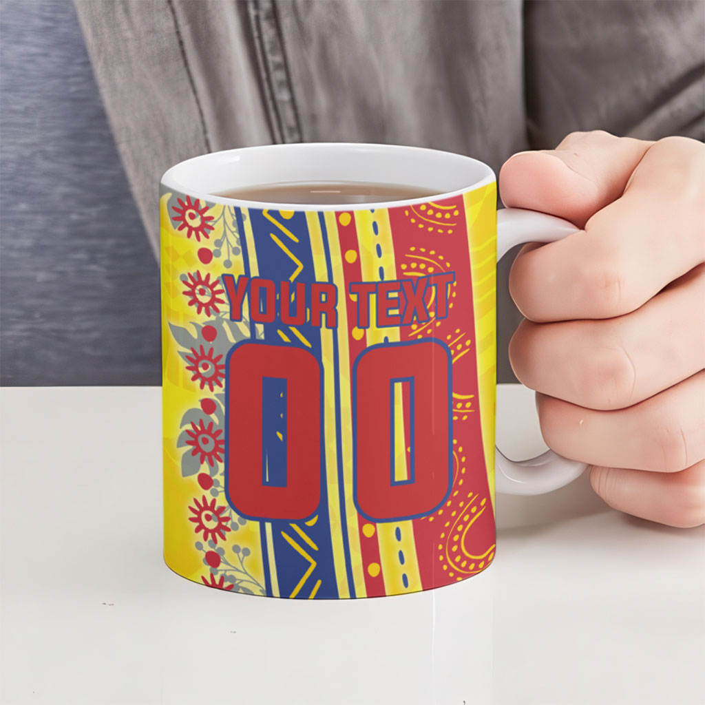 Personalized Colombia Soccer Ceramic Mug Floral Folk Pattern - Retro Football Player Art