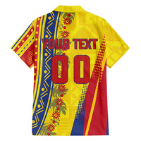 Personalized Colombia Soccer Hawaiian Shirt Floral Folk Pattern - Retro Football Player Art