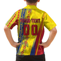 Personalized Colombia Soccer Hawaiian Shirt Floral Folk Pattern - Retro Football Player Art