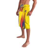 Personalized Colombia Soccer Lavalava Floral Folk Pattern - Retro Football Player Art