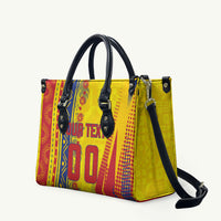 Personalized Colombia Soccer Leather Bag Floral Folk Pattern - Retro Football Player Art