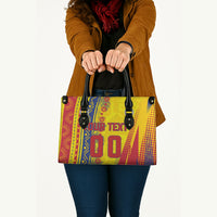 Personalized Colombia Soccer Leather Bag Floral Folk Pattern - Retro Football Player Art