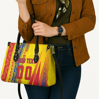 Personalized Colombia Soccer Leather Bag Floral Folk Pattern - Retro Football Player Art
