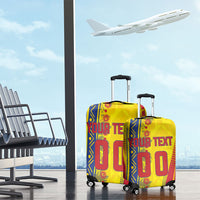 Personalized Colombia Soccer Luggage Cover Floral Folk Pattern - Retro Football Player Art