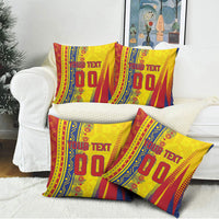Personalized Colombia Soccer Pillow Cover Floral Folk Pattern - Retro Football Player Art