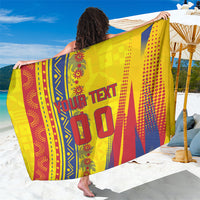 Personalized Colombia Soccer Sarong Floral Folk Pattern - Retro Football Player Art