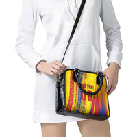 Personalized Colombia Soccer Shoulder Handbag Floral Folk Pattern - Retro Football Player Art