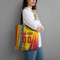 Personalized Colombia Soccer Tote Bag Floral Folk Pattern - Retro Football Player Art
