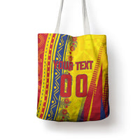 Personalized Colombia Soccer Tote Bag Floral Folk Pattern - Retro Football Player Art