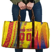Personalized Colombia Soccer Travel Bag Floral Folk Pattern - Retro Football Player Art