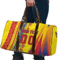 Personalized Colombia Soccer Travel Bag Floral Folk Pattern - Retro Football Player Art