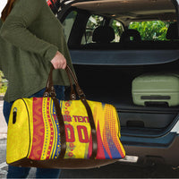 Personalized Colombia Soccer Travel Bag Floral Folk Pattern - Retro Football Player Art