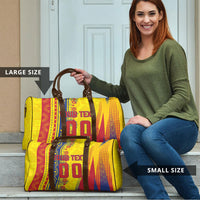 Personalized Colombia Soccer Travel Bag Floral Folk Pattern - Retro Football Player Art