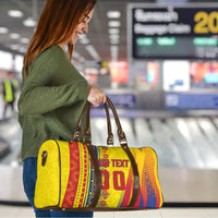 Personalized Colombia Soccer Travel Bag Floral Folk Pattern - Retro Football Player Art