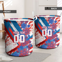 Personalized Paraguay Soccer Laundry Basket Lion Football Mascot - Guarani Folk Art - Traditional Harp And Guitar