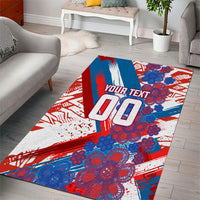 Personalized Paraguay Soccer Area Rug Lion Football Mascot - Guarani Folk Art - Traditional Harp And Guitar