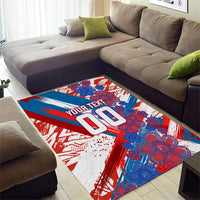 Personalized Paraguay Soccer Area Rug Lion Football Mascot - Guarani Folk Art - Traditional Harp And Guitar