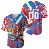 Personalized Paraguay Soccer Baseball Jersey Lion Football Mascot - Guarani Folk Art - Traditional Harp And Guitar