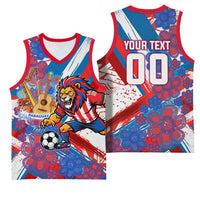 Personalized Paraguay Soccer Basketball Jersey Lion Football Mascot - Guarani Folk Art - Traditional Harp And Guitar