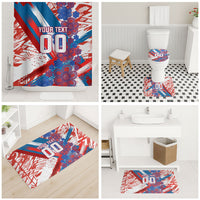 Personalized Paraguay Soccer Bathroom Set Lion Football Mascot - Guarani Folk Art - Traditional Harp And Guitar