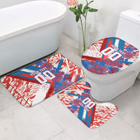 Personalized Paraguay Soccer Bathroom Set Lion Football Mascot - Guarani Folk Art - Traditional Harp And Guitar