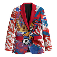 Personalized Paraguay Soccer Blazer Lion Football Mascot - Guarani Folk Art - Traditional Harp And Guitar