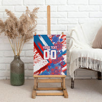 Personalized Paraguay Soccer Canvas Wall Art Lion Football Mascot - Guarani Folk Art - Traditional Harp And Guitar