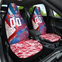 Personalized Paraguay Soccer Car Seat Cover Lion Football Mascot - Guarani Folk Art - Traditional Harp And Guitar