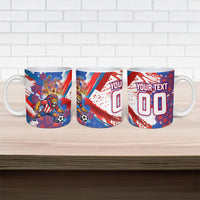 Personalized Paraguay Soccer Ceramic Mug Lion Football Mascot - Guarani Folk Art - Traditional Harp And Guitar