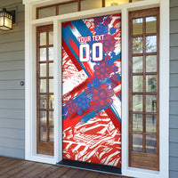 Personalized Paraguay Soccer Door Cover Lion Football Mascot - Guarani Folk Art - Traditional Harp And Guitar