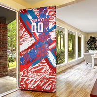 Personalized Paraguay Soccer Door Cover Lion Football Mascot - Guarani Folk Art - Traditional Harp And Guitar