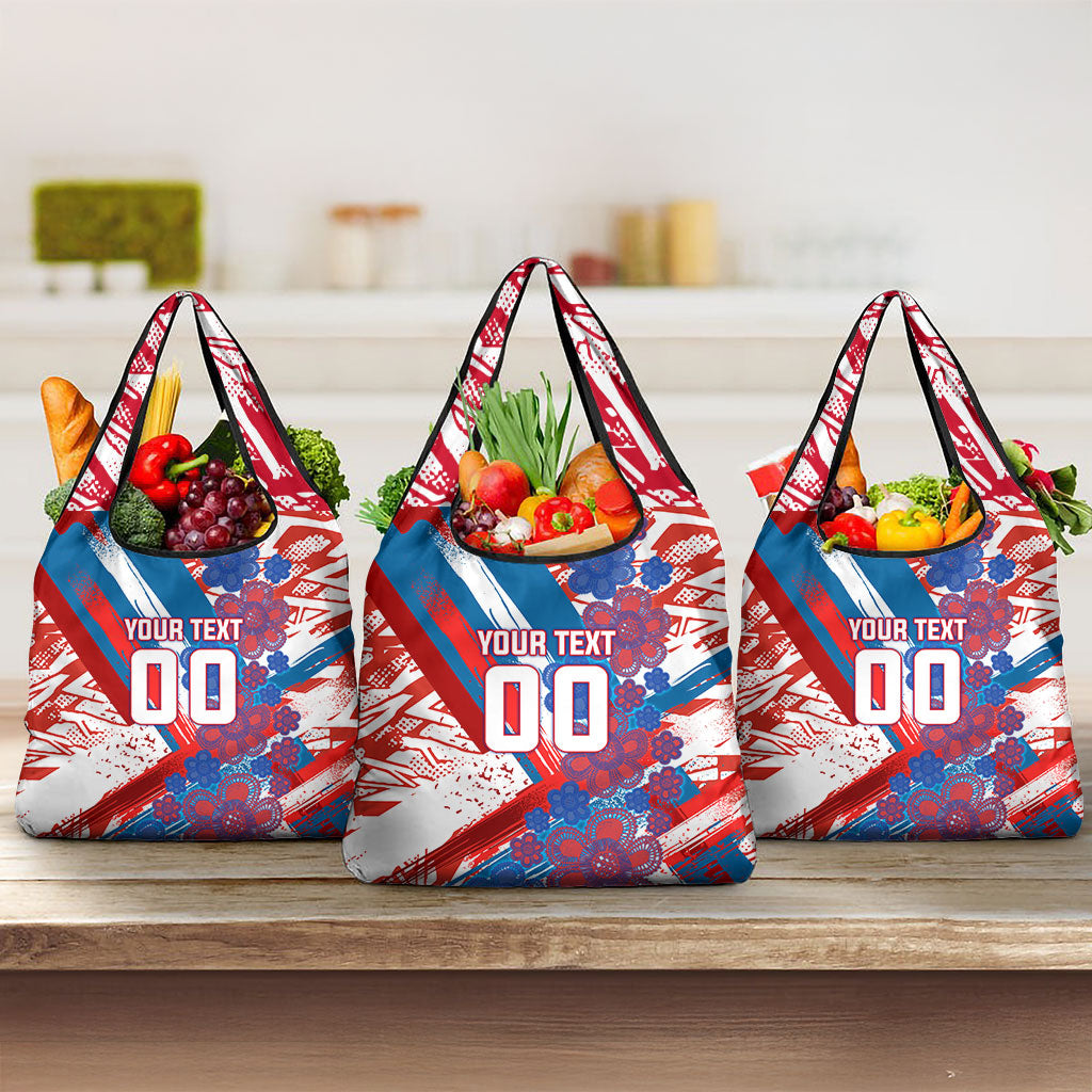 Personalized Paraguay Soccer Grocery Bag Lion Football Mascot - Guarani Folk Art - Traditional Harp And Guitar