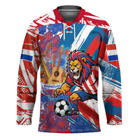 Personalized Paraguay Soccer Hockey Jersey Lion Football Mascot - Guarani Folk Art - Traditional Harp And Guitar