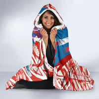 Personalized Paraguay Soccer Hooded Blanket Lion Football Mascot - Guarani Folk Art - Traditional Harp And Guitar