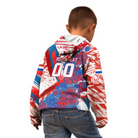 Personalized Paraguay Soccer Kid Hoodie Lion Football Mascot - Guarani Folk Art - Traditional Harp And Guitar