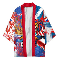 Personalized Paraguay Soccer Kimono Lion Football Mascot - Guarani Folk Art - Traditional Harp And Guitar