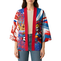 Personalized Paraguay Soccer Kimono Lion Football Mascot - Guarani Folk Art - Traditional Harp And Guitar