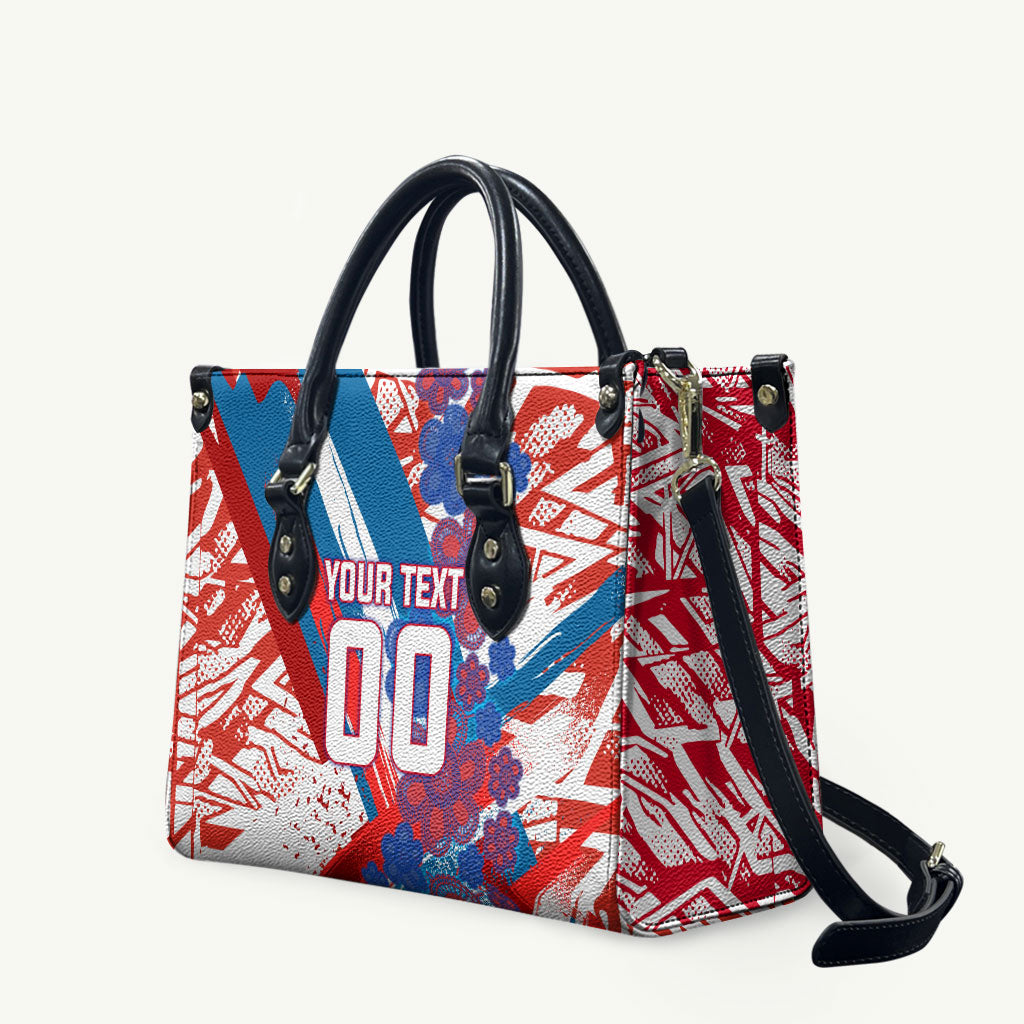 Personalized Paraguay Soccer Leather Bag Lion Football Mascot - Guarani Folk Art - Traditional Harp And Guitar