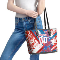 Personalized Paraguay Soccer Leather Tote Bag Lion Football Mascot - Guarani Folk Art - Traditional Harp And Guitar