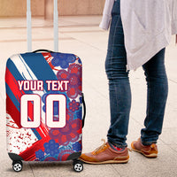 Personalized Paraguay Soccer Luggage Cover Lion Football Mascot - Guarani Folk Art - Traditional Harp And Guitar