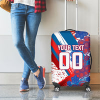 Personalized Paraguay Soccer Luggage Cover Lion Football Mascot - Guarani Folk Art - Traditional Harp And Guitar