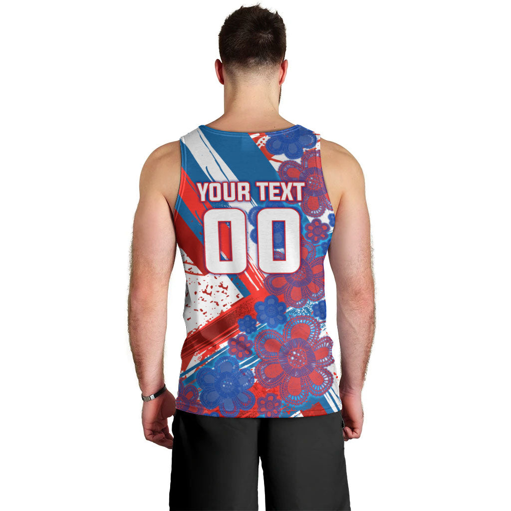 Personalized Paraguay Soccer Men Tank Top Lion Football Mascot - Guarani Folk Art - Traditional Harp And Guitar
