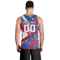 Personalized Paraguay Soccer Men Tank Top Lion Football Mascot - Guarani Folk Art - Traditional Harp And Guitar