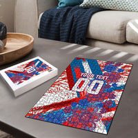 Personalized Paraguay Soccer Puzzle Lion Football Mascot - Guarani Folk Art - Traditional Harp And Guitar