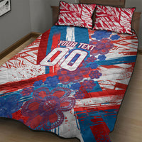 Personalized Paraguay Soccer Quilt Bed Set Lion Football Mascot - Guarani Folk Art - Traditional Harp And Guitar