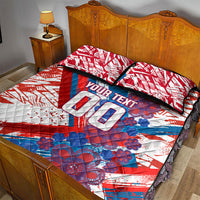 Personalized Paraguay Soccer Quilt Bed Set Lion Football Mascot - Guarani Folk Art - Traditional Harp And Guitar