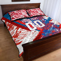 Personalized Paraguay Soccer Quilt Bed Set Lion Football Mascot - Guarani Folk Art - Traditional Harp And Guitar